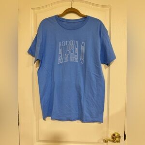 Blue Alpha O embroidered t shirt​​
